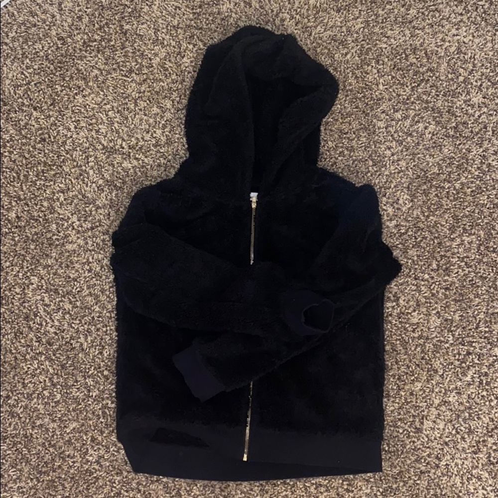 Furry Black zip up